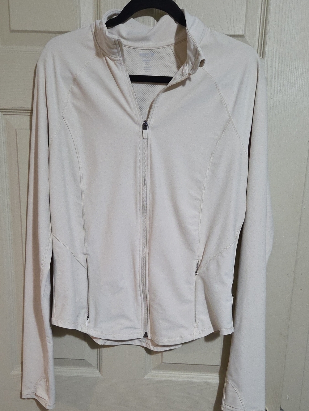 Women's Cream Zip-Front Lightweight Yoga Jacket